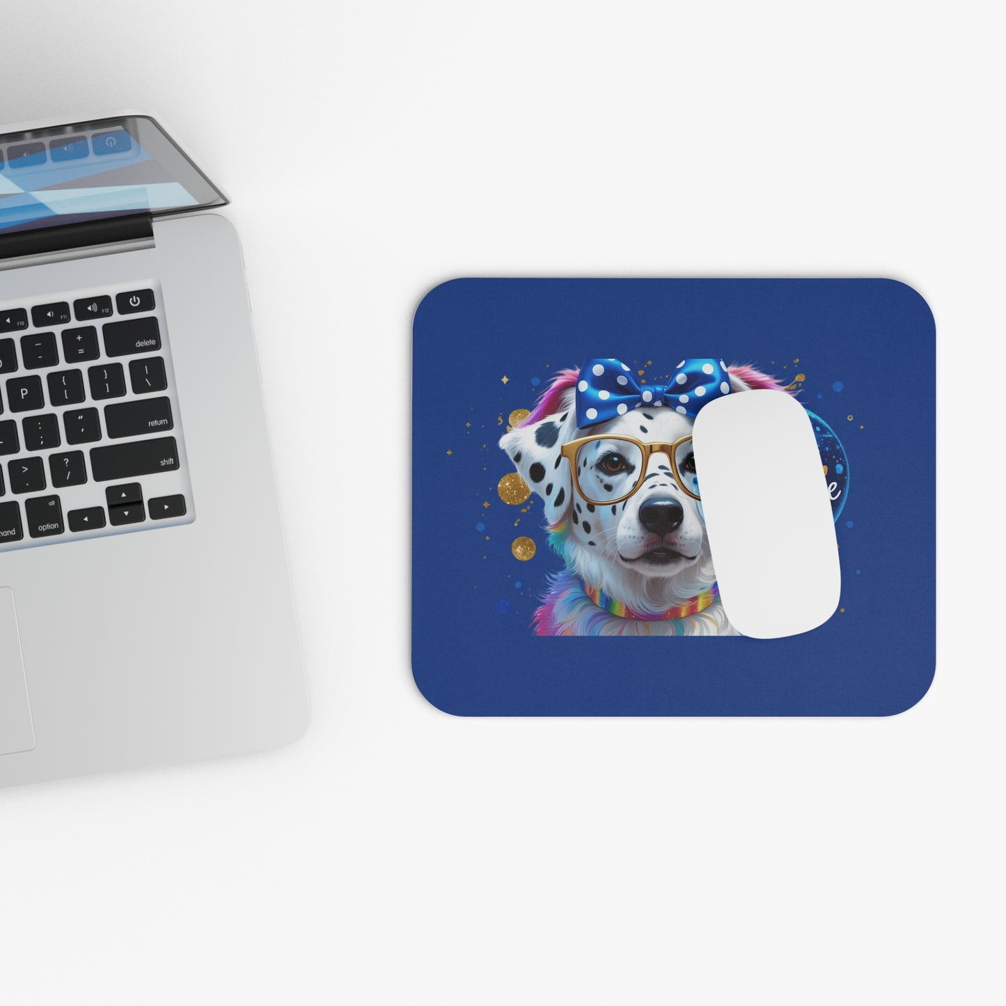 For Real Estate Agent - Beautiful Dog announcing Open House - Colorful Mouse Pad