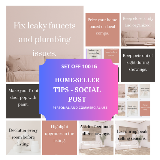 My RcooVibe ™ - 🏡 100 Instagram Home Seller Social Media Templates – Digital Download
